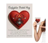 Pocket Fireighter Hug | Heart Shape Motivational Souvenir | Motivational Souvenir Cards,for First Responders Deployment Training Birthday Christmas Graduation Holiday Themed Events