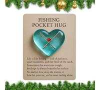 Pocket Fishing Hug,Heart Shape Encouragement Souvenir,Small Encouragement Cards | for Fishermen Boyfriends Husbands Sons Grandfathers Collectors Birthday Father's Day Christmas Holiday