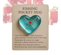 Pocket Fishing Hug - Heart Shape Motivational Souvenir - Inspirational Keepsake Card | for Fishermen Boyfriends Husbands Sons Grandfathers Collectors Birthday Father's Day Christmas Holiday