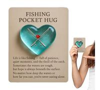 Pocket Fishing | Motivational Heart Shaped Keepsake | Inspirational Pocket Keepsake for Fishermen Boyfriends Husbands Grandads Collectors Birthday Father's Day Christmas