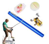 Pocket Fishing Pen - Fishing Rod in 4 Pieces, Telescopic Mini Fish Pole with Spool, Portable and Lightweight for Travel, Camping, Hiking | Compact Fish Gear Kit for Fishing
