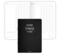 Pocket Fitness Planner A6 Gym Workout Logbook, Fitness Goals & Progress Tracker, Body Measurements & Personal Bests, Portable Exercise Planner with Gloss Water-Resistant Cover (Mono)