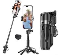 Pocket for MINI Tripod 3 In 1 Handheld for MINI Tripod with Remote Control Capture Photos, 360° Adjustable Selfie Tripods Extendable Cell Phone Stand, Phone Holder Detachable(Black)