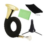 Pocket French Horn, Miniature Brass Musical Decor, Model French Horn with Display Stand, Solid Brass Instrument Ornament, Frenches Horns with Classic Design, Musical Decor for Beginners Music Lovers