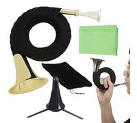 Pocket French Horn - Miniature Brass Musical Instrument Decor | Compact French Horn Model With Display | Detailed Brass Wind Instrument Ornament | Small Decorative Music