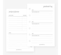 Pocket Gratitude Log Planner Insert Agenda Refill for Pocket size 6 Ring Binder 3.2 x 5