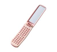 Pocket Hair Brush - Foldable Comb with Mirror, Travel Detangling Tool, Versatile Compact Massage Styling Accessory | For Women Girls Daily Grooming Purse Gym School Office Trip Work Hair Care