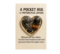 Pocket Heart Card - Acrylic 3.94x3.15 Inches, Emotional Keepsake, Compact Gift Design | Travel Support Charm, Build, Motorcycle Charm, Sentiment Card For Riders, Friends, Family