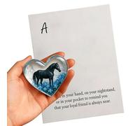 Pocket Heart Cards | Horse Inspirational Keepsake | Handmade Hug Greeting Card - For Animal Lovers, Men, Women, Friends, Family, New Year, Birthday,