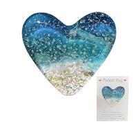 Pocket Heart For Friends, Thinking of You Gifts, Keepsake Gifts for Women Friends, Go to University School Gifts, Positive Good Luck Gifts for Birthday Wedding Christmas Mothers Day Valentines(Beach)