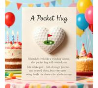 Pocket Heart - Golf Sports Theme Keepsake - Heart Shaped Stone,for Thanksgiving Mother's Day Valentines Christmas Birthday Women Kids Friends Teens