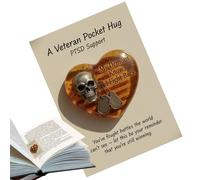 Pocket Heart, Heart Skull Encouraging , Inspirational Card - For Good Luck Care Holiday Colleagues Appreciation Valentine's Day Women Men Lovers Children Friends Adults