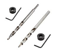 Pocket Hole Drill Bit Set, 9.5mm Square Hole Drill Bit and Hex Shank, Compatible with Pocket Hole Jigs, Includes Drill Depth Stop for Precise Woodworking