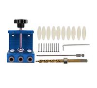 Pocket Hole Drill Guide, Woodworking Pocket Hole Jig, Aluminum Alloy Punch Locator with High Strength, Lightweight Drill Pocket Hole Opener for Furniture and Wood Splicing, DIY Woo (Blue)