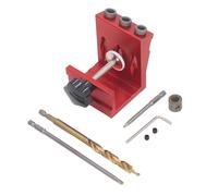 Pocket Hole Jig Kit | Aluminum Alloy Woodworking Jig System for Cabinets/Furniture | 15° Angled Holes for 12-45mm Boards | with 3 Step Drill Bits & Wrench