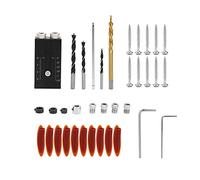 Pocket Hole Jig Kit, Double Woodwork Guides, Oblique Drilling Locator for Carpentry - Durable Aluminum Alloy, Precise Angle Tool, Easy Setup for Woodworking Projects