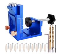 Pocket Hole Jig Kit for DIY Woodworking,Adjustable Woodworking Tool for 15¡ã Angle Pocket Hole Drilling Guide Clamp Set
