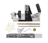 Pocket Hole Jig Kit | Formed Steel 3 Hole Wood Joinery Tool with Optical Calibration | Fast Chip Disposal for Cabinets/Furniture/Carpentry | 9.5mm Aperture, 6 Accessories