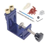Pocket Hole Jig Kit, Pocket Dowel Hole Jig System Set, Adjustable Woodwork Guides with Drill Bit and Screws for Flush Corner Joints in Woodworking Projects