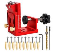 Pocket Hole Jig Kit Wood Joint Angle Tool Metal Pocket Screw Jig