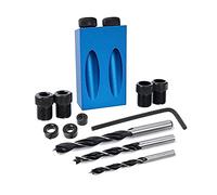 Pocket Hole Jig Kit Woodworking Oblique Hole Locator Drill Bits 15 Degree Angle Drill Guide Set Hole Puncher DIY Carpentry Tools(Set 2)