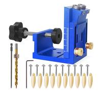 Pocket Hole Jig Set for Precise in Woodworking with Adjustable Drill Guide and Dowel Templates Secure Joint Construction Pocket Hole Jig