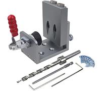 Pocket Hole Jig Tool Kit - Adjustable Drill Guide for 15° Angled Holes - Heavy Duty Woodworking Joinery Tool - Easy to Use for DIY Projects