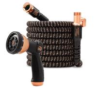 Pocket Hose Copper Bullet With Thumb Spray Nozzle AS-SEEN-ON-TV Expands to 75 ft, 650psi 3/4 in Solid Copper Anodized Aluminum Fittings Lead-Free Lightweight No-Kink Garden Hose