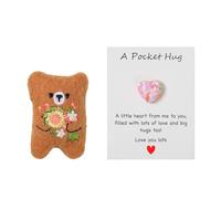 Pocket Hug - A Little Pocket Bear Hug, Worry Bear, Heart Pocket Hug For First Day Of School, Get Well Soon Teddy, Thinking Of You Gifts Cheer Up Gifts For Women Friends Family Graduation Birthday