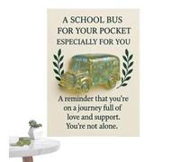 Pocket Hug Bus Card - School Bus Inspirational 2D Greeting Cards | Supportive Desk Decoration Souvenir with Message for Birthday Christmas Graduation Girls