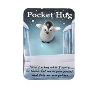 Pocket Hug Card, Resin Animal Card, EmotionSupport Gift, Heartwarming Keepsake Sign, Calming Gift, Ideal for Kids Adults Friends, 3.54x6.3 Inches, Blue Color, 1 Piece