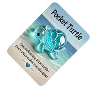 Pocket Hug Card, Turtle Animal Keepsake Toy, Inspirational Mini Companion with Message Card, Cute Comfort Gift Preschoolers Adults, for Birthday Thanksgiving Encouragement