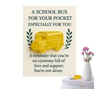 Pocket Hug Cards - Acrylic Pocket Hug School Bus Cards, Support Decoration Gift Souvenir with Message for Birthday, Christmas, Parties, Graduation, Girls