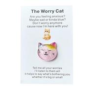 Pocket Hug Cards, The Worry Cat,Handmade Cat Pocket Hugs, Cute Cat Pocket Hug Token,Hug Cards with Cartoons Cat | Keepsake Hug Cards | Relationship Keepsake Exchange Card for Friends and Colleagues