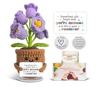 Pocket Hug Crochet Flowers - Lucky Emotional Support Gift, Hand Woven Bell Orchid You've Got This Gift Decor for Home Office, Knitted Flowers Gifts for Women,Teacher,Friend,Back to School