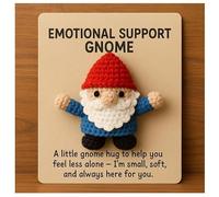 Pocket Hug Crochet Gnome - Handmade Emotional Support Mini Gnome | Inspirational Positive Gift for Family & Friends | for Anxiety Relief, Desk Decor (Red)