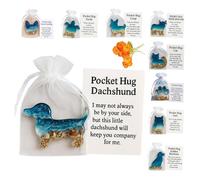 Pocket Hug Dachshund Keychain, Handmade Soothing Shells Oceans and Sand Design, Cute Dachshunds Pocket Hug Tokens with Card, Animal Sea Theme Emotional-Support Pendant Gift for Dog Lovers (Dachshund)