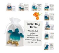 Pocket Hug Dachshund Keychain, Handmade Soothing Shells Oceans and Sand Design, Cute Dachshunds Pocket Hug Tokens with Card, Animal Sea Theme Emotional-Support Pendant Gift for Dog Lovers (Turtle)