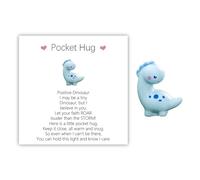 Pocket Hug Dinosaur, Pocket Hug Keepsake Ornament with Message Card, Mini Dinosaur Gifts, Encourage Ornament Dino, Cute Pocket Dino Hug Animal Decoration, Positive University Gifts for Women, Resin