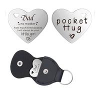 Pocket Hug Gift for Dad - Birthday, Christmas, Retirement Presents for Daddy, Papa, Father, Stepdad - Keepsake Keyring from Daughter