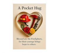 Pocket Hug Gift for First Responders - Heart Shape Appreciation Card & Acrylic Token for Firefighters, Nurses, Doctors, Encouragement Thank You Gift Set (style G)