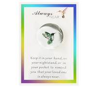 Pocket Hug Gift, Glass Gem Memory Gift with Inspiring Card, Thinking of You Gift, Positive Good Luck Gift for Women Men, Hummingbird Keepsake Gift for Birthday Wedding Christmas Mothers Day