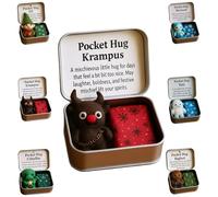 Pocket Hug Gift, Handmade Christmas Theme Felt Keepsake with Message Card, Cute Pocket Sized Hugs for Anxiety,Xams Birthday Gifts for Friends Family Women Men (Krampus)
