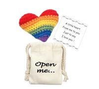 Pocket Hug Gift I Love You Gifts for Him for Her Crochet Heart Missing You Gift (Colorful)