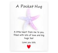 Pocket Hug Gift Resin Starfish Pocket Hug with Card Gradient Starfish Pocket Hug Token Good Luck Gifts Thinking of You Gifts Friendship Gifts for Women Men Long Distance Relationship Gifts