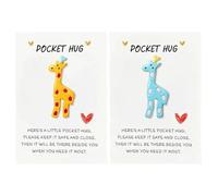 Pocket Hug Giraffe, Cute Giraffe Pocket Keepsake Ornament, Emotional Support Gift with Encouragement Card, Giraffe Gifts for Friends Lovers Birthday