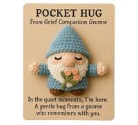 Pocket Hug Gnome, Emotional Support Crochet Mini Gnomes, Handmade Inspirational Crochet Positive Spring Gnome, Positive Crochet Gnomes Gifts for Women Coworker Teacher Graduation (Grief Companion)