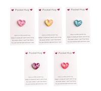 Pocket Hug Heart 5 Pcs Pocket Hugs for Friends, Love Hug Cards Gift, Pocket Positive Good Luck Gifts for Birthdays, Weddings, Mother's Day, Valentine's Day