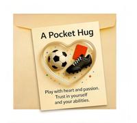 Pocket Hug Heart Football Gift,A Sentimental Encouragement Football Present for Sons, Daughters,Keepsake with Inspirational Card & Envelope