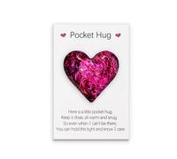 Pocket Hug Heart Token - Positive Good Luck Long Distance Relationship Keepsake, Friendship Thinking of You Gifts Birthday, Wedding, Anxiety, Bereavement